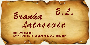 Branka Lalošević vizit kartica